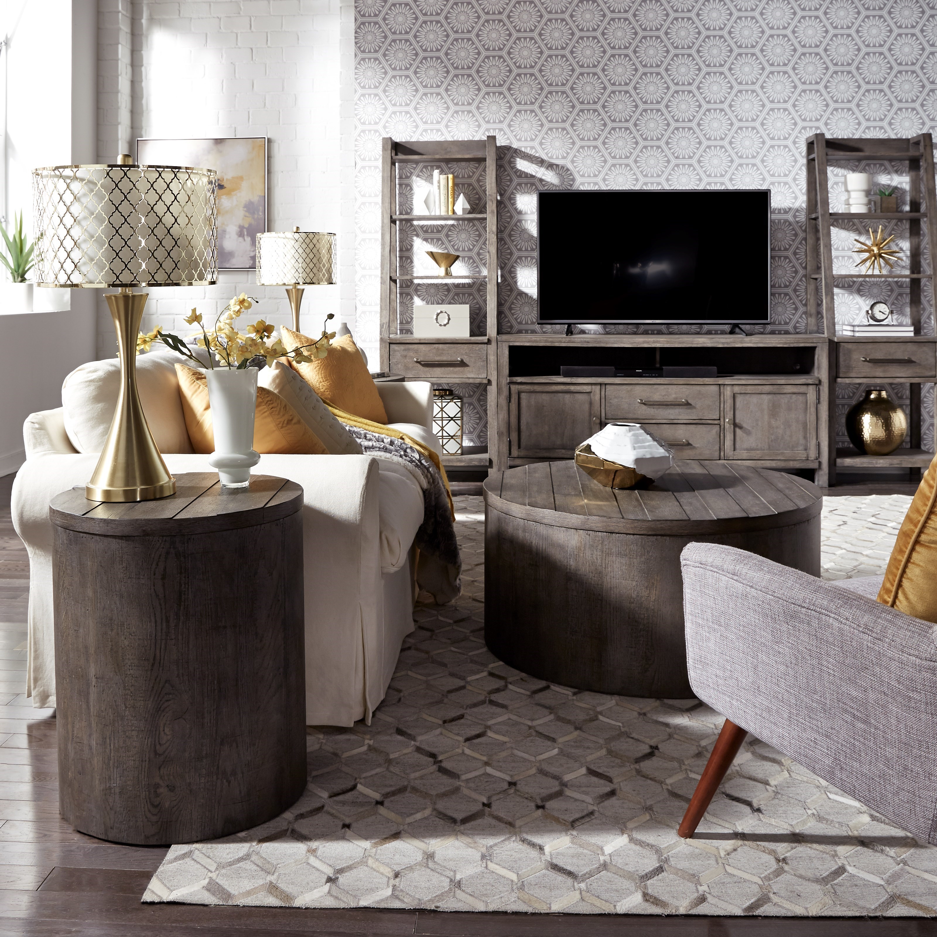 Liberty Furniture Modern Farmhouse 406OT1021 Contemporary Round Drum